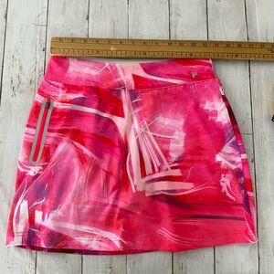 Fila Sport vibrant abstract Pink and White Skort. Zip pocket, short underneath S
